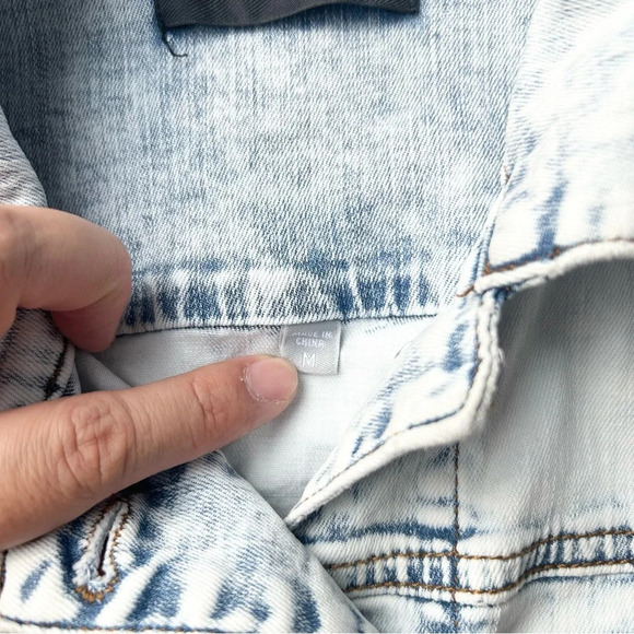 Kut From the Kloth Light Wash Distressed Jean Jacket - Picture 8 of 16